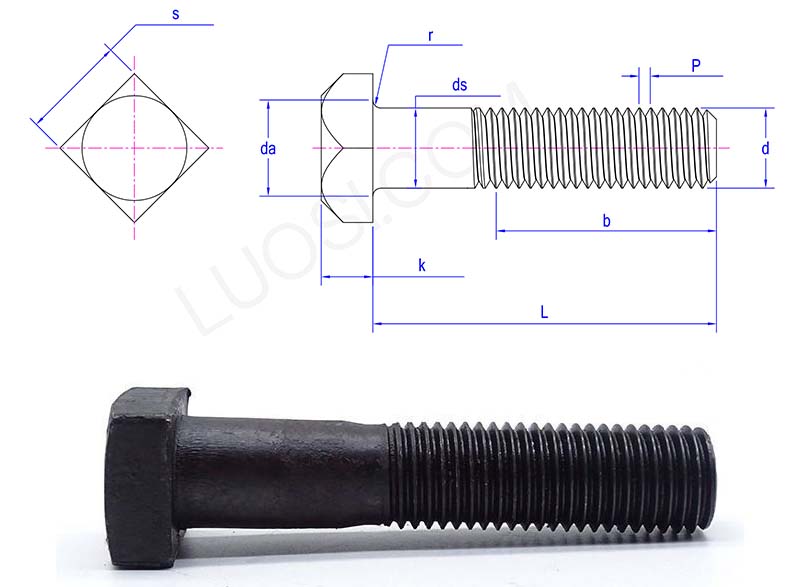 Finished Square Head Bolt