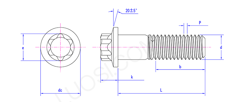 High Torque Hexalobular Head Flange Bolts High Torque Hexalobular Head Flange Bolts