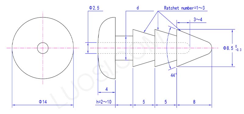 Christmas tree clip fastener parameter