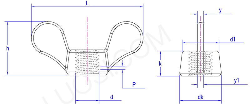 carbon steel US round wing nuts parameter